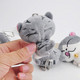 PORTACHIAVI POMPON GATTO MORBIDO ANTISTRESS GRAY GAT KEY-RING B4 - Otros & Sin Clasificación