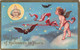 325369-Halloween, LR Conwell No 246, Cupid Gazing At Full Moon With Witch Face, Owl, Bat - Halloween