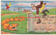 325419-Halloween, Julius Bien No 9803, A Row Of Pumpkins, Frightened Man On Stone Wall - Halloween