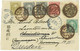 Bk1947 - JAPAN - Postal HISTORY - 5 Colour Franking On STATIONERY COVER To NORWAY Redirected To GERMANY!!  1891 - Covers