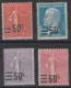 Année 1926-27 - N° 217 à 228 - Timbres De 1906-26 Surchargés - Série 11 Valeurs Neufs - Cote : 36 € - Ungebraucht