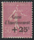 Année 1928 - N° 254 - Au Profit De La Caisse D'Amortissement - Semeuse Surchargée + 25 C. Sur 50 C. - Neuf TC - Ongebruikt