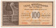 100 DRACME CASSA MEDITERRANEA DI CREDITO PER LA GRECIA 1941 SUP+ - Otros & Sin Clasificación