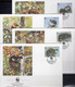 Naturschutz Marder 1992 Set 128 Irland 798/1 4FDC 6€ Dokumentation Edelmarder WWF Wild-life Fauna Pine Marten Cards EIRE - FDC