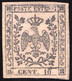 MODENA 1852 10 CENT. ROSA CHIARO N.2 NUOVO SENZA GOMMA (*) LEGGERMENTE ASSOTTIGLIATO - UNUSED MNG LIGHTLY THINNED - Modène