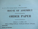 RSA / Süd - Afrika Friday 25 April 1975 Programm Secon Session Fifth Parliament House Of Assembly Order Paper - Programme