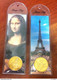 LA JOCONDE MONA LISA LÉONARD DE VINCI & TOUR EIFFEL AB 2008 MÉDAILLE ARTHUS & MARQUE PAGE JETONS MEDALS TOKENS COINS - 2008