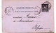 Entier Postal Type Sage 10 C. Repiqué  "Charbons De Bois Vve Charlet Et Fils"sur CP De Paris Pour La Belgique 17/7/1883 - 1877-1920: Semi Modern Period