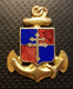 Ancre & Croix De Lorraine Emboutie  Email Drago - Marine