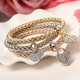 3 BRACCIALI  CON CHARM FORMA DI CUORE E STRASS MODA DONNA BRACELET S. VALENTINO SHARON W - Armbanden