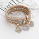 Delcampe - 3 BRACCIALI  CON CHARM FORMA DI CUORE E STRASS MODA DONNA BRACELET S. VALENTINO SHARON W - Armbänder