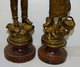 2 ANCIENS SUJETS STATUETTES REGULE VERNIS SOCLE BOIS HOMME A LA PIPE & FEMME AU PANIER COLLECTION DECO - Sonstige & Ohne Zuordnung