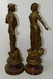 2 ANCIENS SUJETS STATUETTES REGULE VERNIS SOCLE BOIS HOMME A LA PIPE & FEMME AU PANIER COLLECTION DECO - Sonstige & Ohne Zuordnung