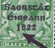 Ireland 1923 Harrison Saorstat Coils ½d Green Variety "Long 1 In 1922" Top Stamp Of Vertical Pair Mint, Slight Stain - Ungebraucht