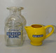 ANCIENNE CARAFE VERRE BERGER BLANC & 1 TOUT PETIT PICHET RICARD JAUNE Déco BISTROT COLLECTION XXe - Karaf