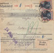 ÖSTERREICH NACHPORTO 1920 - 7 X 50 Heller (Ank82) Nachporto + 40 Pfg + 2 X 2 Mark (Klecksstempel) Auf Paketkarte Gel ... - Variétés & Curiosités