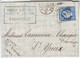 25 C Ceres GRANDE CASSURE  Case 146 A2 Obl Sur Lettre ... SPECTACULAIRE !!! 1873 - 1849-1876: Période Classique