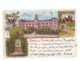 1000 BERLIN  - TEMPELHOF, Lithographie 1899, Garde-Train-Kaserne, Kirche, Krieger-Denkmal, An 2 Stellen Hinterklebt - Tempelhof