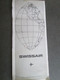 SWISSAIR, WORLD MAP WITH FLIGHT DESTINATIONS, 1966, AND MAP SWITZERLAND WITH PHOTOS, 109 X 48,5 Cm - Monde