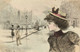 PC CPA ARTIST SIGNED HENRI BOUTET LADY & STREET SCENE Vintage Postcard (b25549) - Boutet