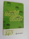 FRANCE/FRANKRIJK  MOBI CARTE   RECHARGE 140  PREPAID  USED    ** 5583** - Nachladekarten (Handy/SIM)