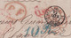 1852 - Lettre Pliée Avec Corespondance De 3 P En Français De London Vers Barcelona Catalunya Espagne Via France - Marcofilie