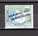 ZANZIBAR  N° 270  DOUBLE SURCHARGE   NEUF SANS CHARNIERE   COTE ? €    CARTE DES ILES - Zanzibar (1963-1968)