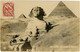 26 Fevrier 1917 Carte Photo Sphinx Pyramide Egypte Le Caire Vers Tunis , Cachet Ministère De La Guerre,Egypt Postage - Kairo