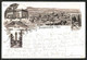Vorläufer-Lithographie Freienwalde / Oder, 1895, Gasthof Zur Grünen Tanne, Totalansicht, Baasee, Turm - Bad Freienwalde