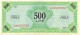 500 LIRE OCCUPAZIONE AMERICANA IN ITALIA MONOLINGUA BEP 1943 SPL- - Allied Occupation WWII