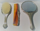 VINTAGE SET DA TOILETTE IN METALLO COMPOSTO DA SPECCHIO SPAZZOLA PETTINE PELTRO - Andere & Zonder Classificatie