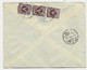 PAIX 90C VERT SEUL LETTRE BIARRITZ 2.V.1939 POUR PORT SAID EGYPTE TAXE 8 BANDE DE 3 PORT SAID AU RECTO - 1932-39 Peace