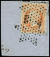 O FRANCE - Poste - 16, Petit Fragment, Oblitération Roulette étoiles: 40c. Orange - 1853-1860 Napoléon III.