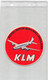 12506 " KLM-ROYAL DUTCH AIRLINES-HOLLAND " RUBBEREN OP DE RUG-GOMMA SUL RETRO  Cm. 10,0 - Stickers