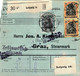 ÖSTERREICH 1916, Seltenes Nachporto (ANK 63, 50 H A.42 H Braun) Auf K.u.K.PAKETKARTE, Katalogwert Marke A.Brief > 290 &e - Variétés & Curiosités