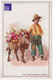 Marchand De Fleurs Chromo Coëz Roubaix C.1890 Moka Leroux Orchies âne Donkey Roses Fleur Rose Commerce Ambulant A50-52 - Thee & Koffie