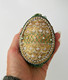 Hand Decorated Green And Gold Goose Egg Trinket Box - Eier