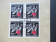 Böhmen Und Mähren 1943 Rotes Kreuz Michel Nr. 132 Als Viererblock Auf Einem Blanko Beleg Mit Großem Farbfleck!! - Brieven En Documenten