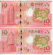 MACAO  New  Commemorative Set 2 X 10 Patacas  Year Of The  Rat  Issue   1.1.2020 - Macao