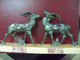 COUPLE ANTILOPES EN REGULE SUR SOCLE MARBRE ART DECO 1930 - Autres & Non Classés