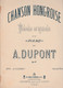 Spartito CHANSON HONGROISE Melodia Per Piano A. DUPONT - OP. 27 G. RICORDI & C. - Operaboeken