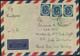 1953, 30 Pfg. Posthorn Im Waagerechten Paar Ind Einzelmarke Auf Luftpostbrief Ab GIESSEN In Die USA. - Other & Unclassified