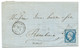 N° 14 BLEU NAPOLEON SUR LETTRE / VILLERS BRETONNEUX POUR ROUBAIX / 12 FEV 1862 / PC 3633 IND 4 - 1849-1876: Klassieke Periode