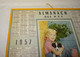 1957 CALENDRIER ALMANACH DES PTT, SOUVENIR DE NOS JEUNES ANNEES, FILLETTE ET CHIOT, OBERTHUR, MEUSE 55 - Grand Format : 1941-60