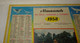 1958 CALENDRIER ALMANACH DES PTT, ENFANTS ET PIGEONS DE PARIS, OLLER, MARNE 51 - Tamaño Grande : 1941-60