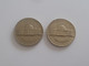 Vintage ! USA United States E Pluribus Unum Liberty Lot Of 2 Pcs. 1974 & 1974D Five 5 Cents Coin (#106B) - Collections