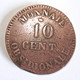 RARE. 1814 10 CENTIMES ANVERS À L'N SANS INITIALE G.191A RICQUIER - 1814 Beleg Van Antwerpen