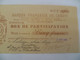 TRES RARE : Banque Française De Crédit Bon De Participation 5 Francs 1908 - Other & Unclassified