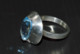 BELLE BAGUE ANNEES 70 ARGENT & BELLE PIERRE AIGUE MARINE CREATION JOAILLIER Jzt COLLECTION BIJOU VINTAGE VITRINE - Anelli