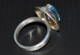 BELLE BAGUE ANNEES 70 ARGENT & BELLE PIERRE AIGUE MARINE CREATION JOAILLIER Jzt COLLECTION BIJOU VINTAGE VITRINE - Ringe